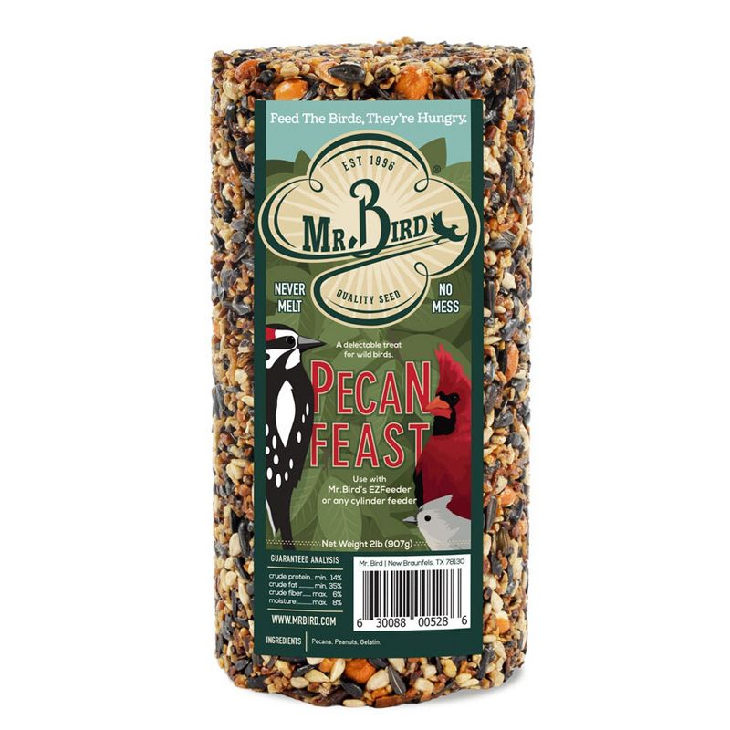 Home & Garden 7.5" Pecan Feast Small Cylinder Nuthachers Woodpecker Mr Bird  -  Bird And Wildlife Food