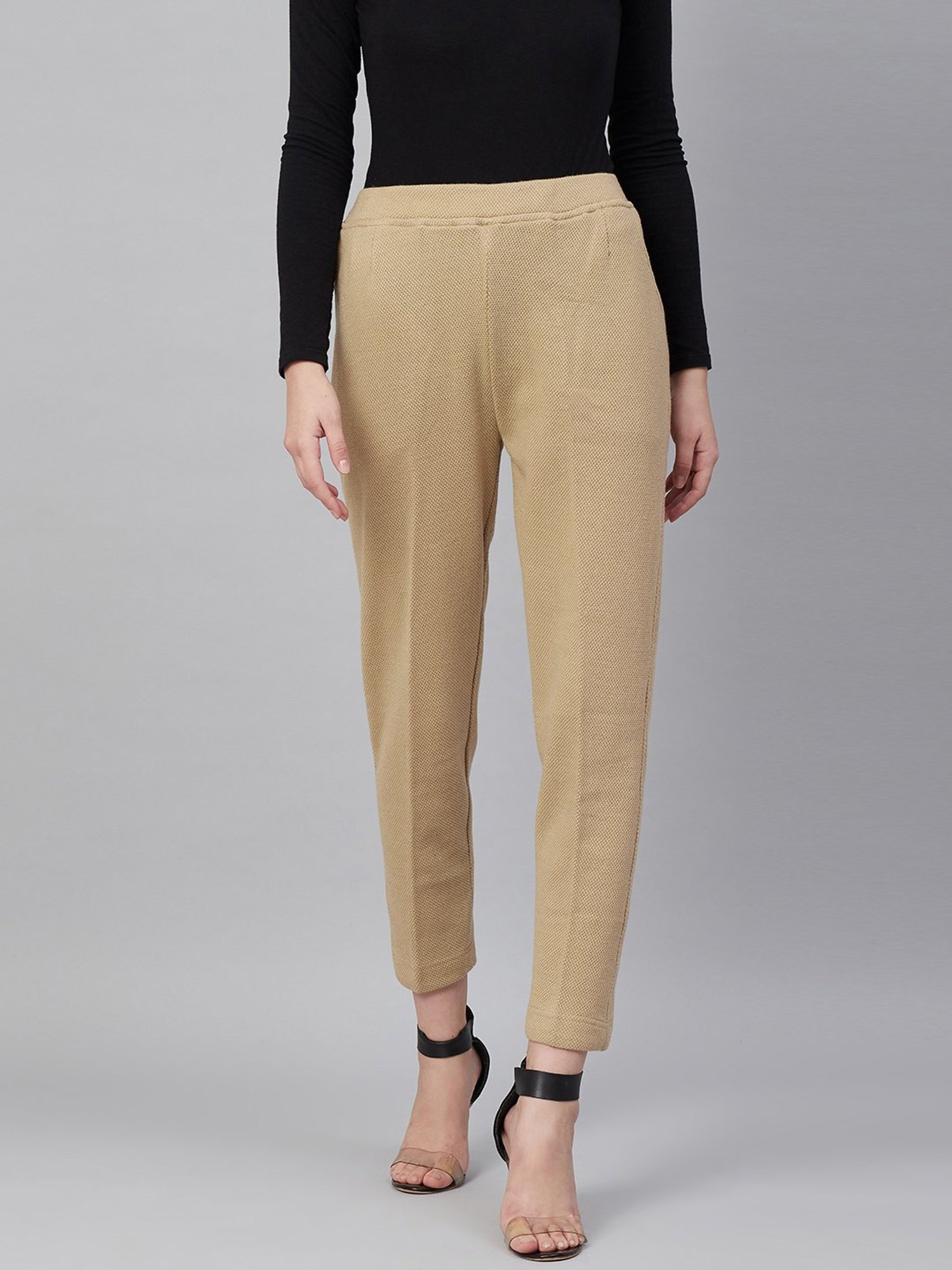 Cayman Beige Mid Rise Pants