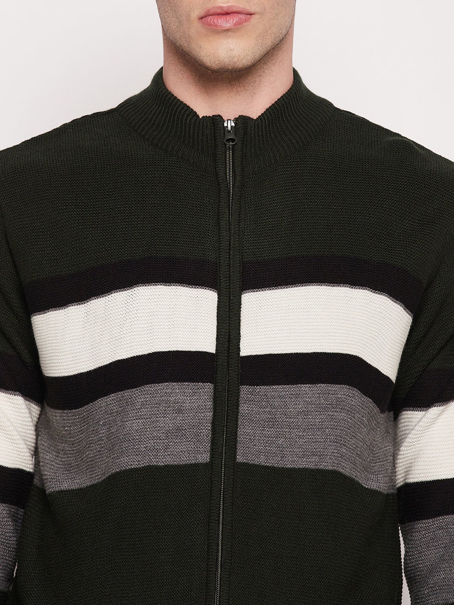 Cantabil Dark Olive Regular Fit Sweater