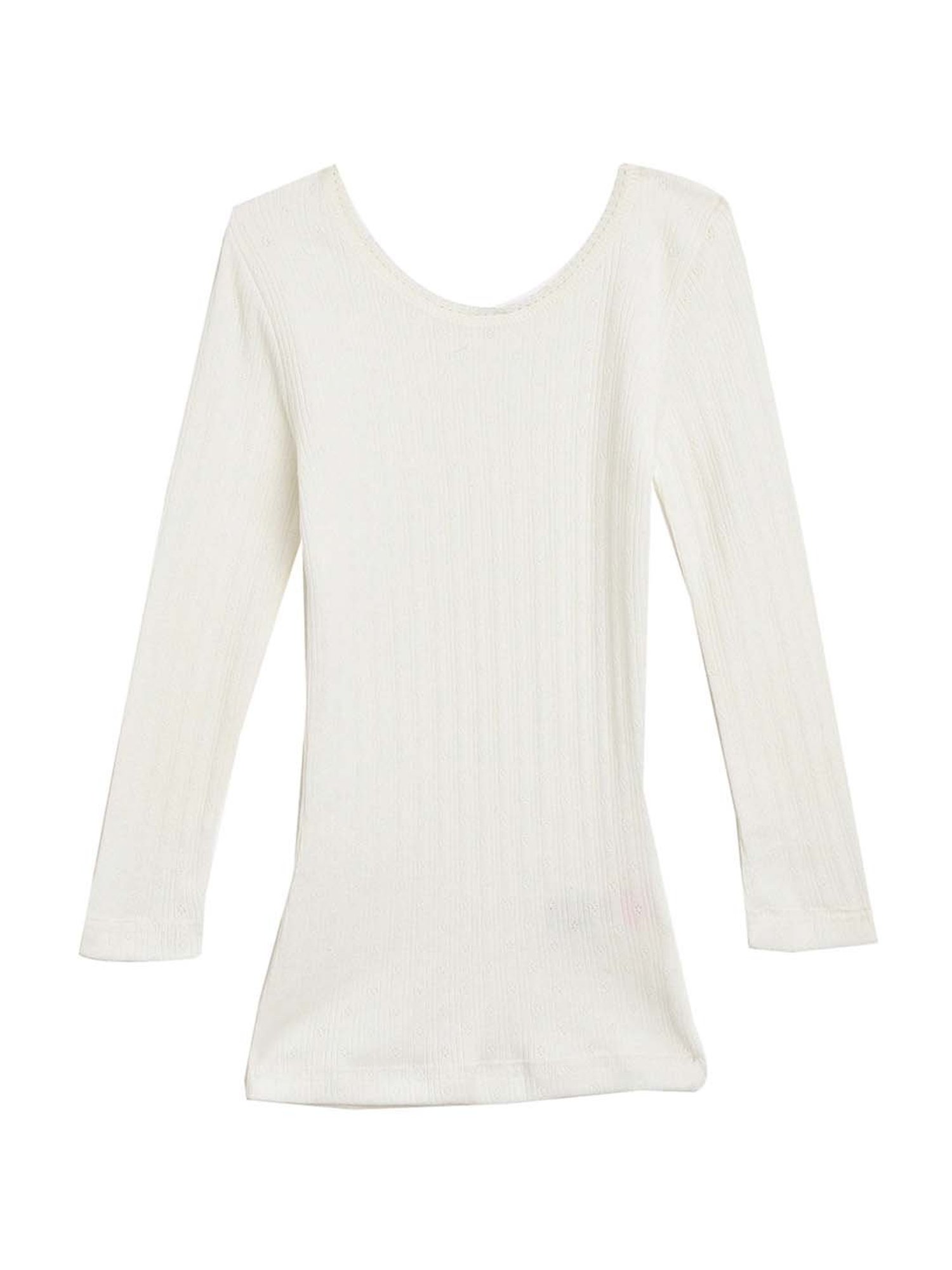 Kanvin Kids Off White Regular Fit Thermal Top & Pants Set