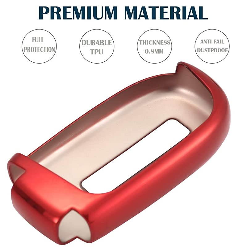 TPU Car Key Fob Cover Glossy Flexible Case Fits for Dodge Ram Jeep Grand Cherokee Chrysler Smart Keyless Entry Remote Key 2 3 4 5 Button Red