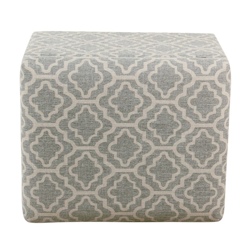 Medium Storage Ottoman Geometric Ash Gray - HomePop