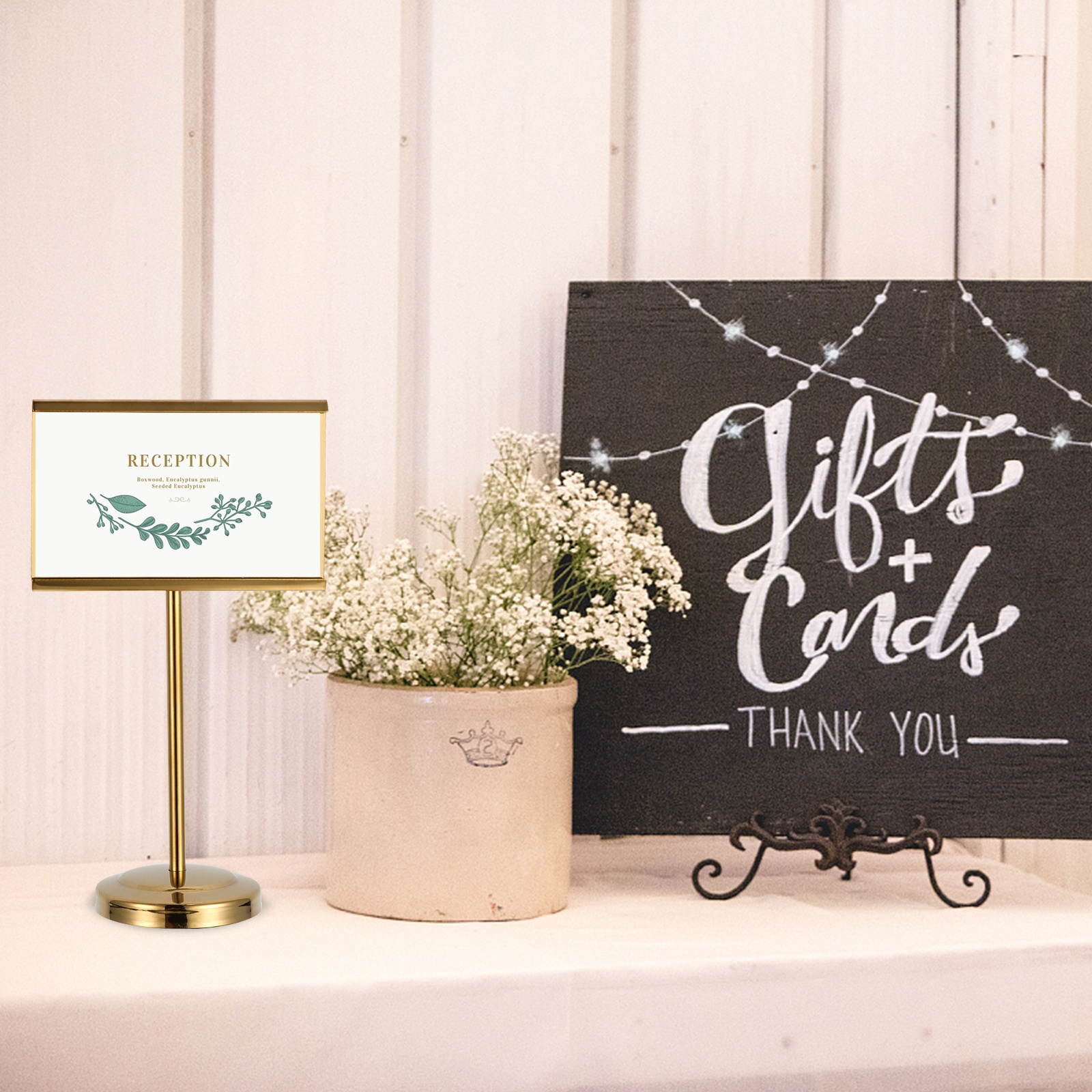 1pc Stainless Steel Menu Stand Stable Table Number Stand  for Hotel Restaurant