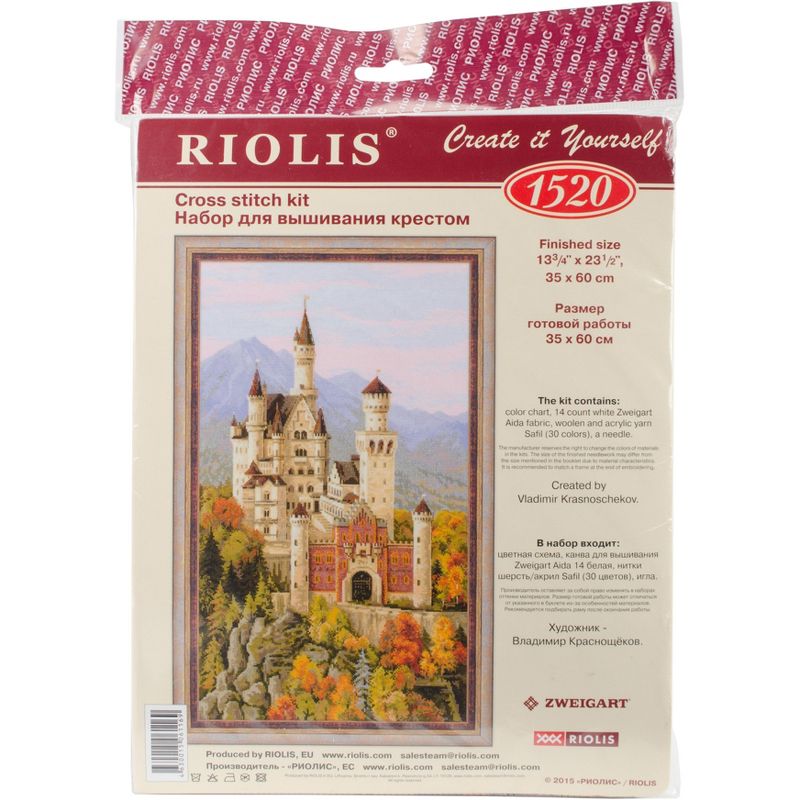 RIOLIS Counted Cross Stitch Kit 13.75"X23.5"-Neuschwanstein Castle (14 Count)