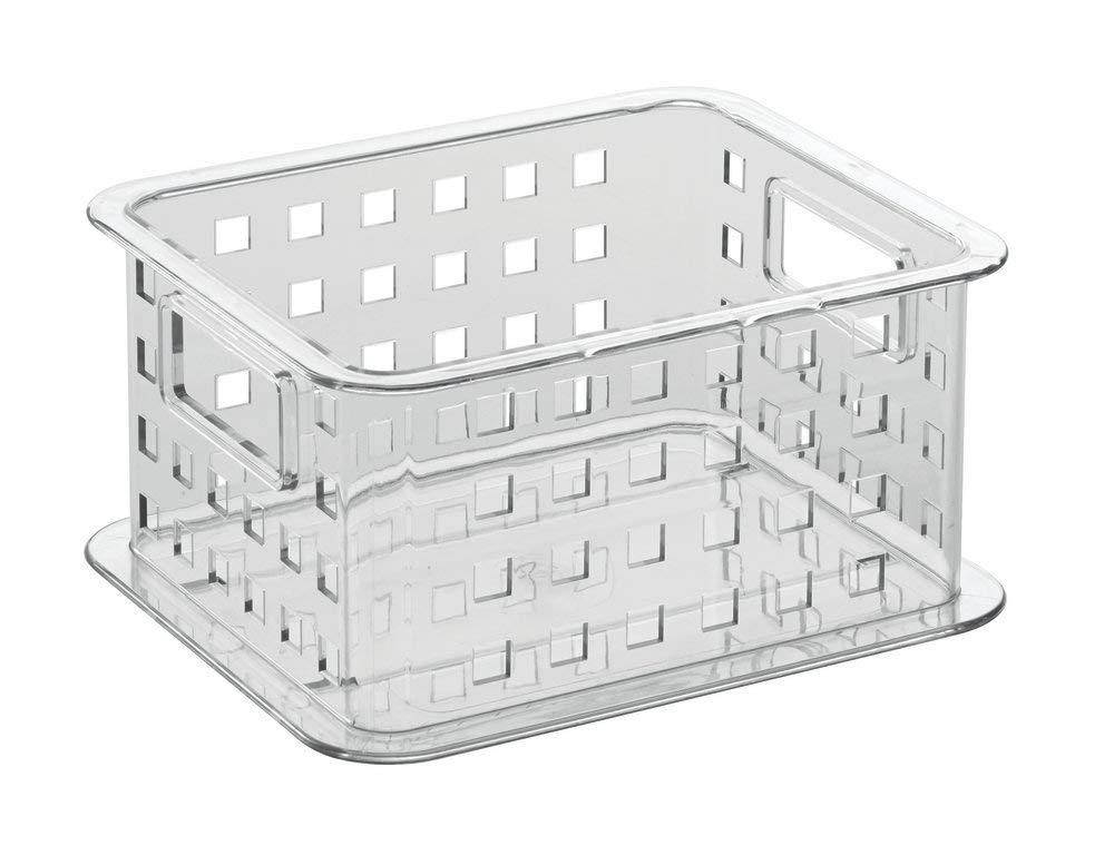 mDesign Plastic Stackable Household Storage Organizer Container Bin Handles Media Consoles, Closets, Cabinets - Holds DVD's, Blu Ray, Video Games, Gaming Accessories - Clear