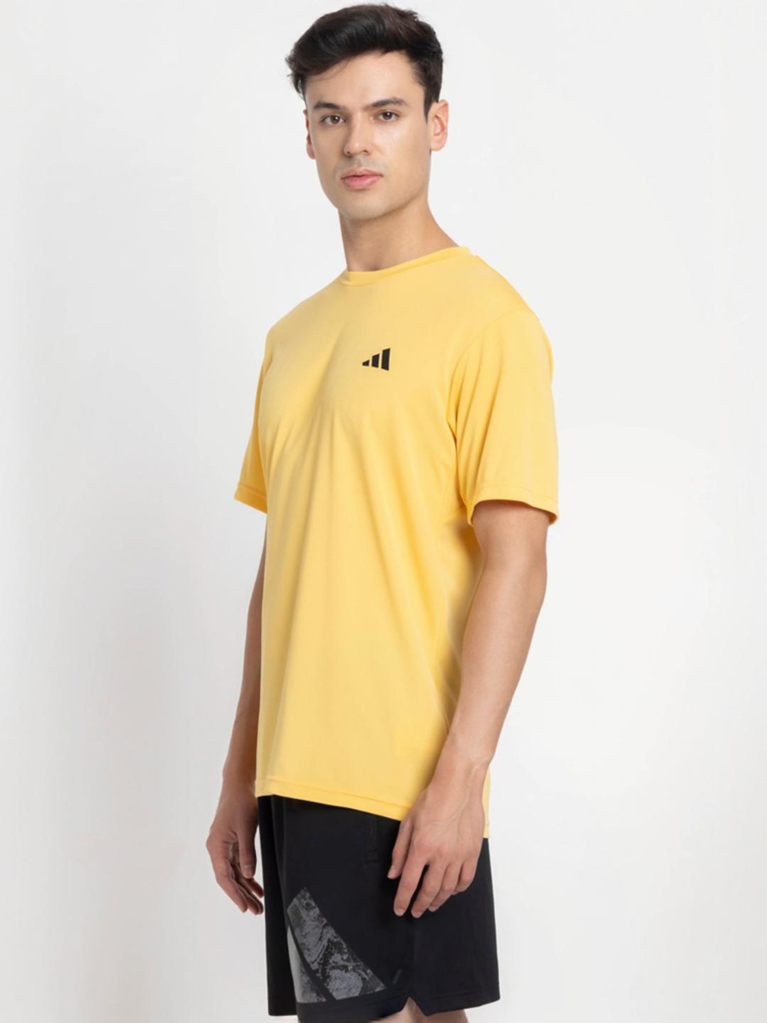 Adidas Orange Regular Fit Texture T-Shirt