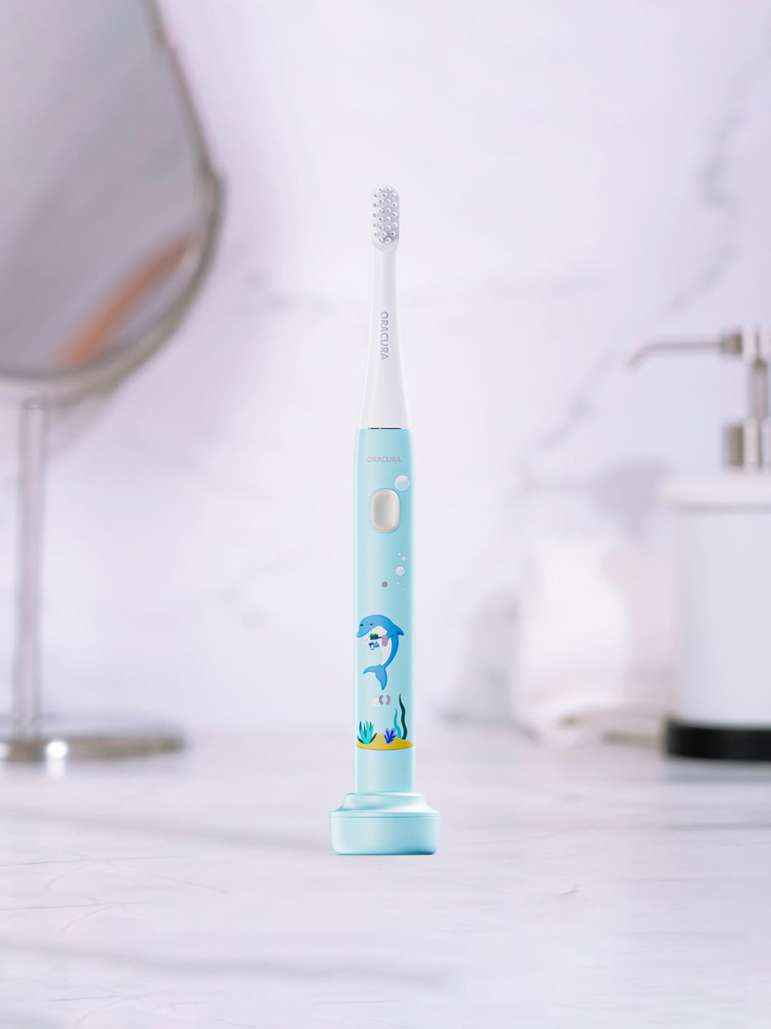 Oracura KSB200 Sonic Kids Rechargeable Electric Toothbrush (Blue)