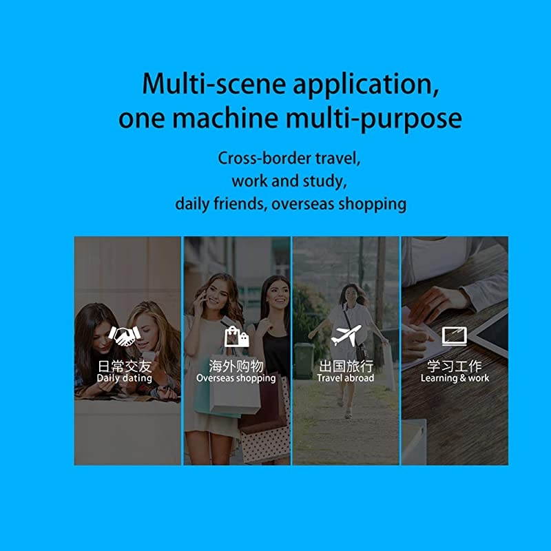 Smart Language Translator Device with WiFi or Hotspot 24 Inch Touch Screen Support 14 Languages Offline and 137 Languages Online Real Time Translate Support Recording Photo Translation Black