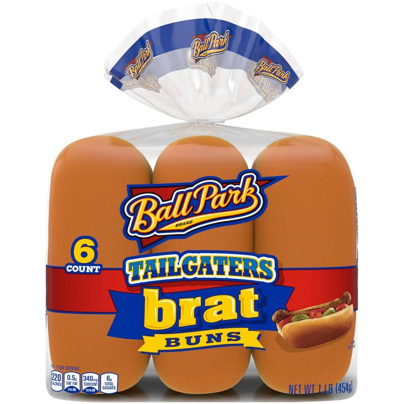 Ball Park Tailgater Brat Buns - 1lbs/6pk