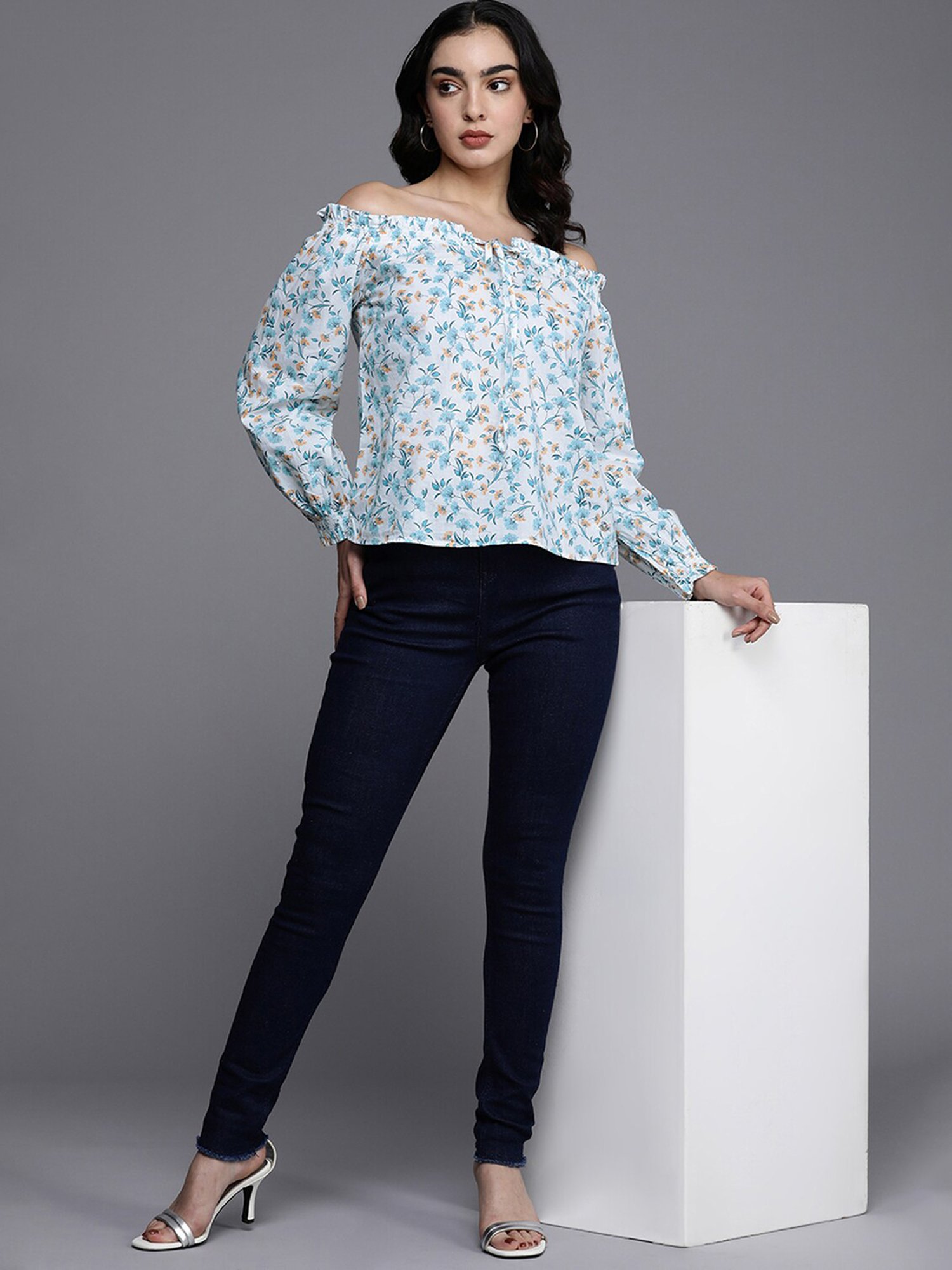 Allen Solly Multicolor Cotton Floral Print Top