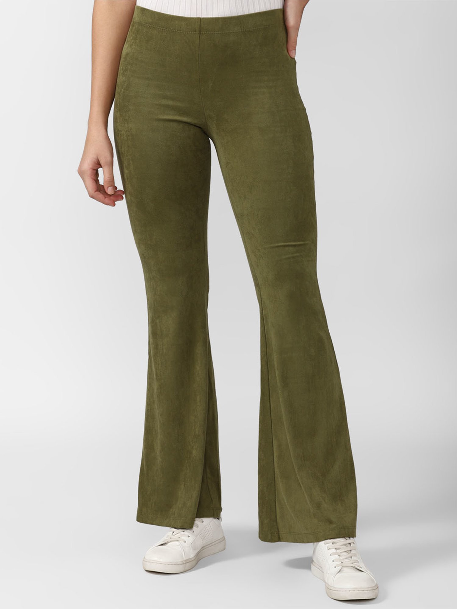 Forever 21 Olive Mid rise Regular fit Pants