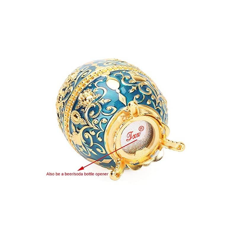 Automatic Toothpick Holder with Bottle Opener, Hand Press Retractable Retro Toothpick Dispenser Toothpicks Case Can Box Container for Kitchen Home Restaurant (Transparent Blue- Gold Rose)