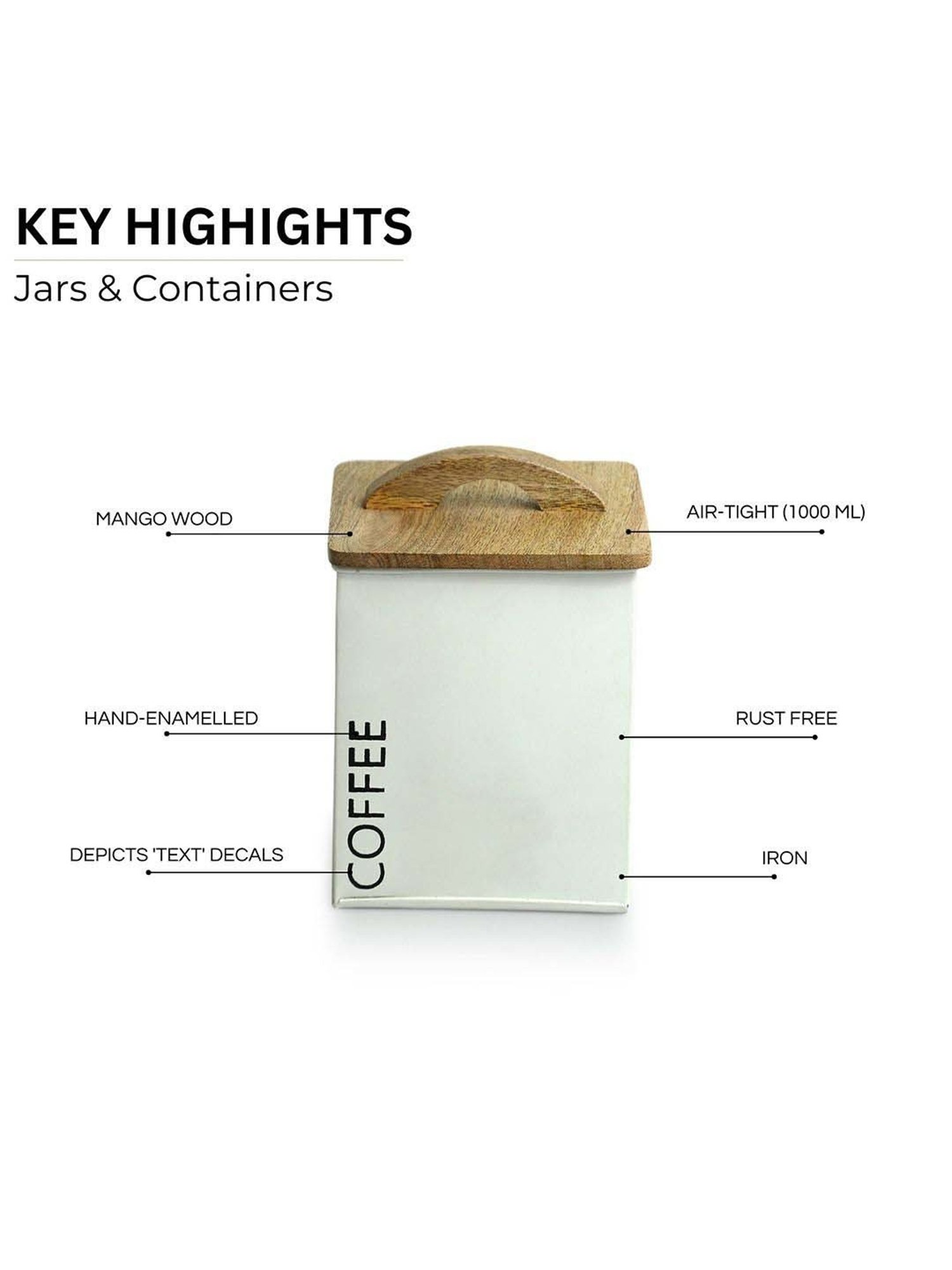 ExclusiveLane White & Light Brown Iron Cuboidal Multi Utility Jars & Containers