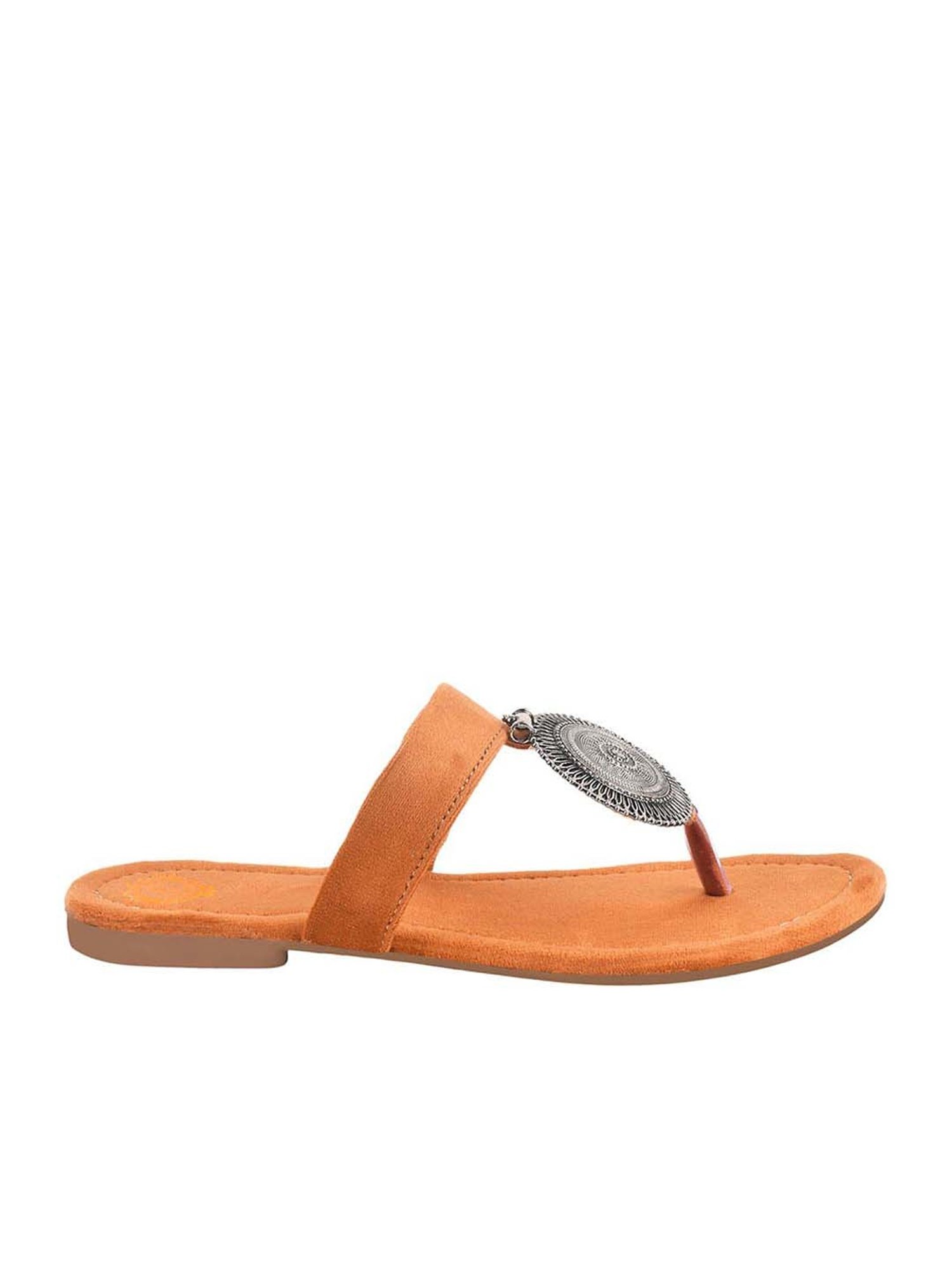 Shoetopia Kids Orange T-Strap Sandals