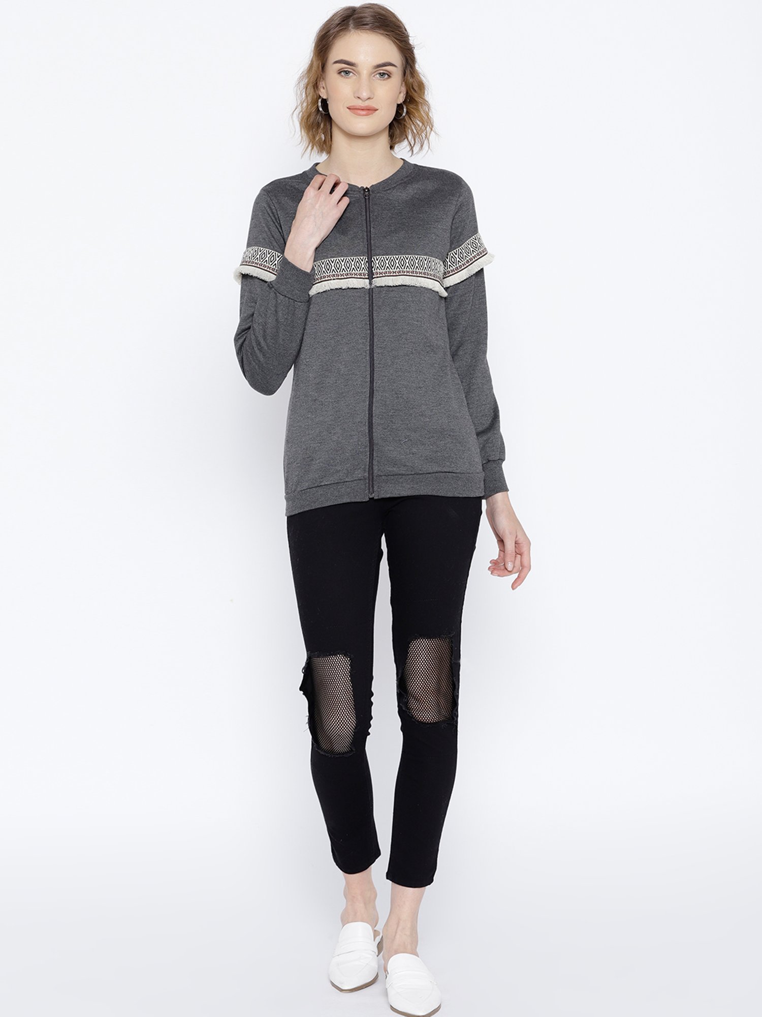 Belle Fille Grey Printed Sweatshirt