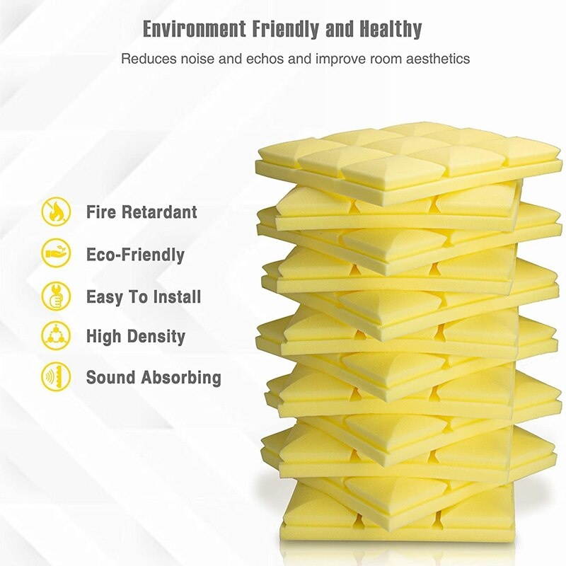 12Pcs Mushroom Acoustic Panel 30x30x5cm Acoustic Foam Studio Wedge Tile Sound Panel Soundproof Insulation Absorbing Foam