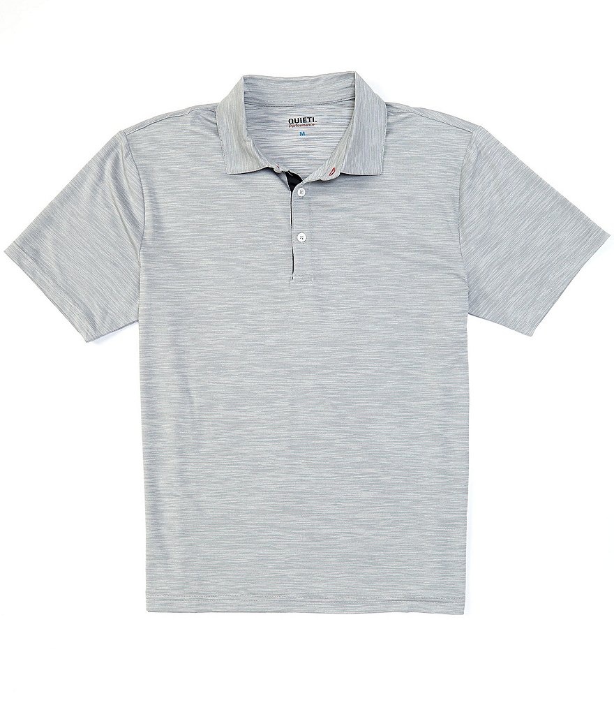 Quieti Tonal Texture Performance Short-Sleeve Knit Polo Shirt