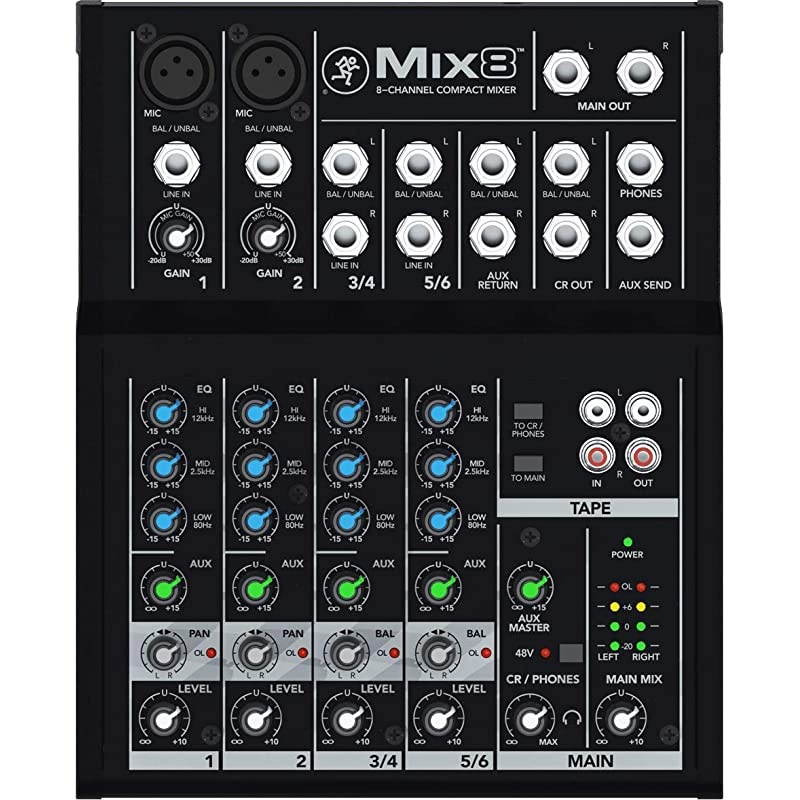Mix Series, 8-Channel Compact Mixer with Studio-Level Audio Quality (Mix8)