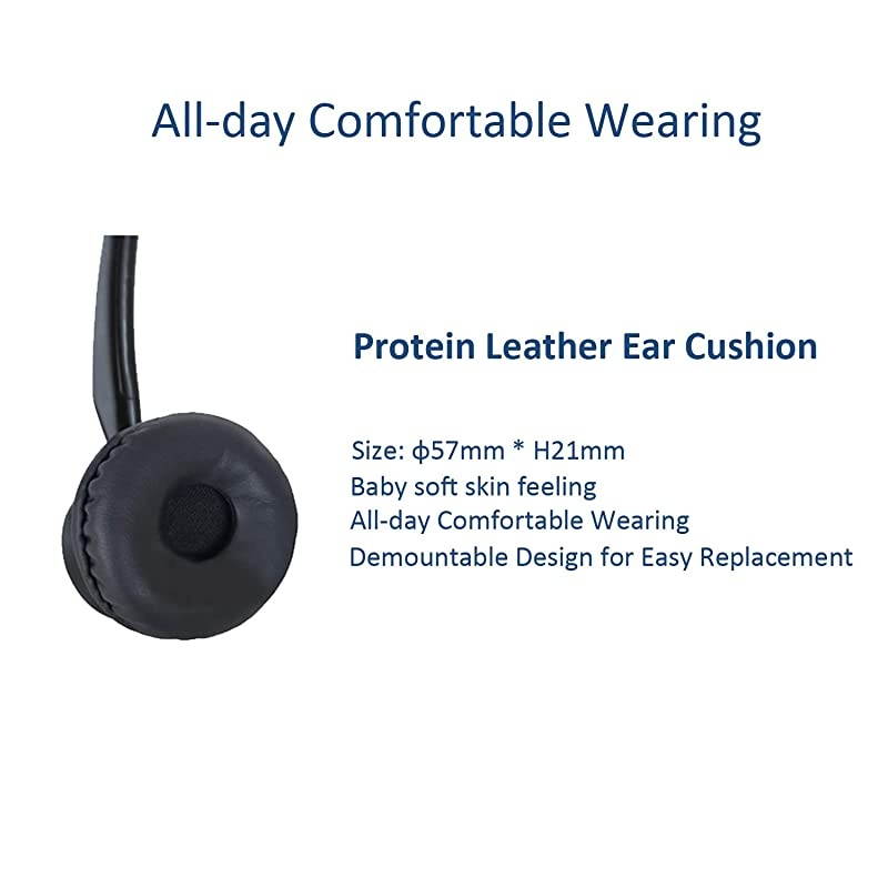 Telephone Headset for Landline Phones with Noise Cancelling Microphone for Cisco SPA Panasonic KXNT366 KXTGF380M KXTG6543 Gigaset Uniden Grandstream DECT Cordless Phones