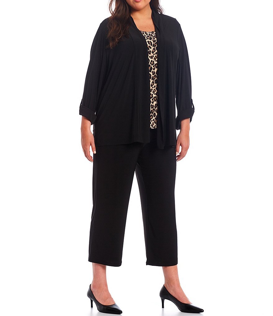 Investments Plus Size Soft Separates Pull-On Crop Pants