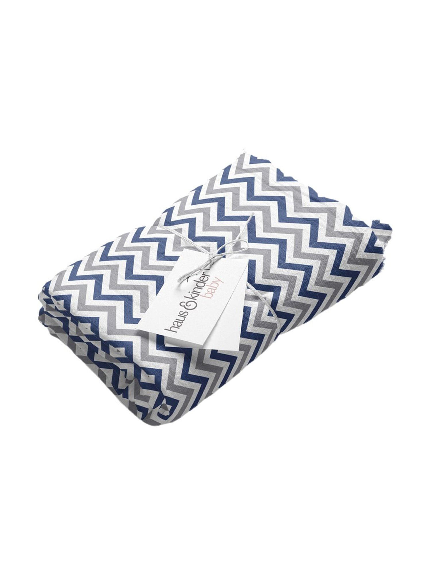 Haus & Kinder Printed Blue 40 TC Cotton New Born Swaddle Wrap - Set of 4