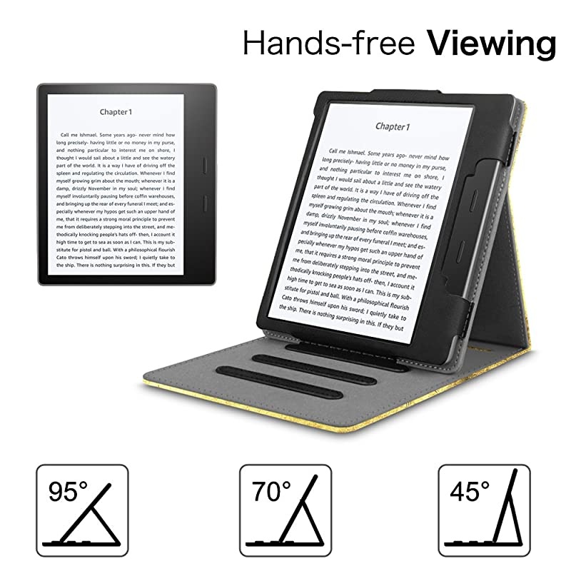 Flip Case for Kindle Oasis (10th and 9th Gen, 2019 & 2017 Release) - Multi Angle Hands Free Viewing Stand Cover (Auto Wake Sleep Function for 2017 Version Only, Not for 2019 Version), an-Map