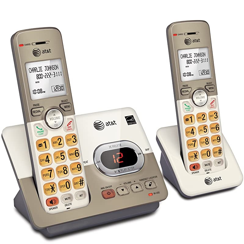 EL52213 2Handset Expandable Cordless Phone with Answering System ExtraLarge Backlit Keys EL50003 Accessory Cordless Handset White