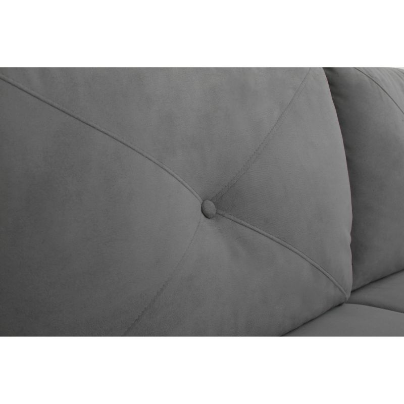 Henry 3 Seat Sectional Sofa with Rolled Arms Dark Gray - Lifestyle Solutions