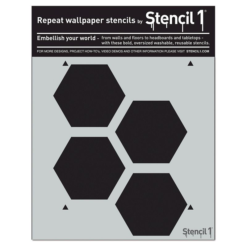 Stencil1 Hexagon Repeating - Wall Stencil 11" x 11"