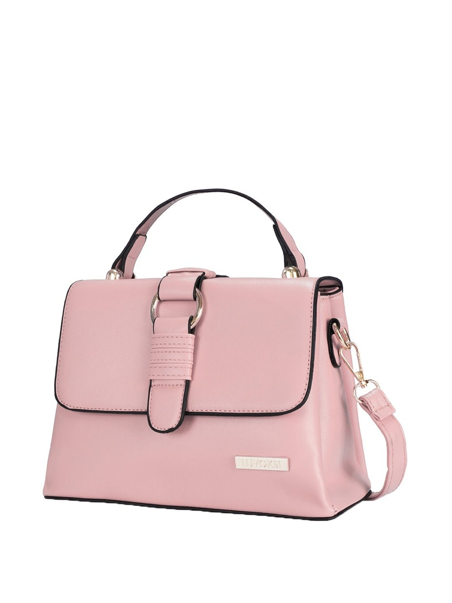 Luvoksi Pink Solid Medium Satchel Handbag