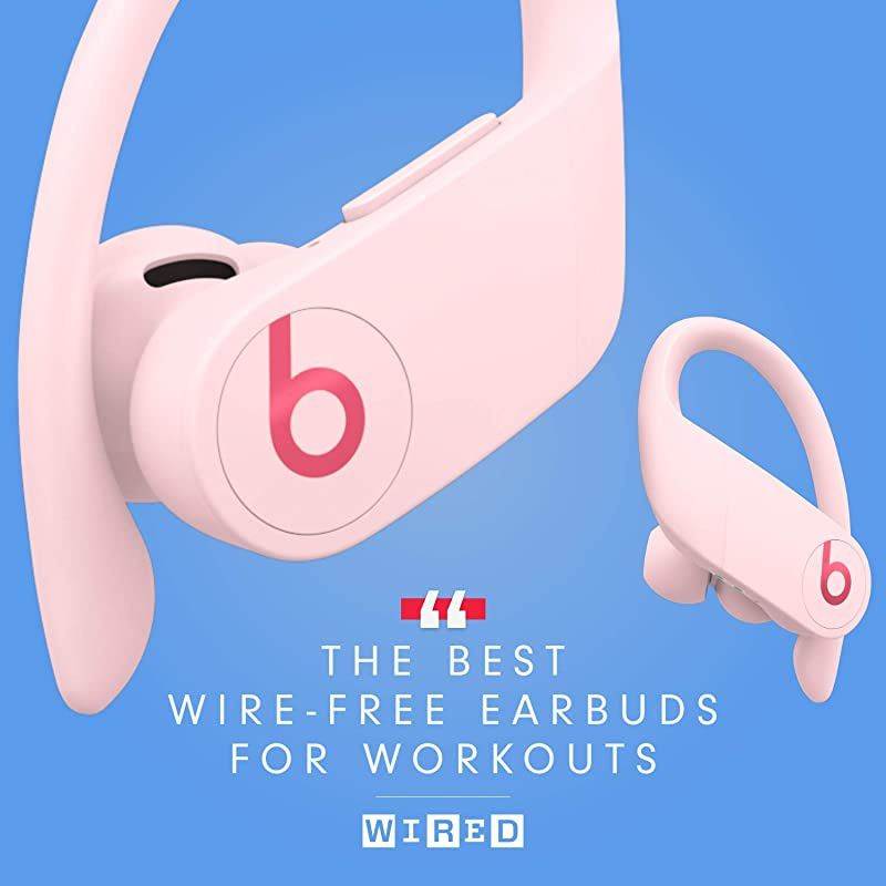 Power Pro Wireless Earbuds - Apple H1 Headphone Chip, Class 1 Bluetooth Headphones, 9 Hours of Listening Time, Sweat Resistant, Built-in Microphone - Cloud Pink