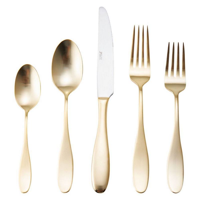 Towle 20pc Stainless Steel Gold Plated Ashwell Silverware Set
