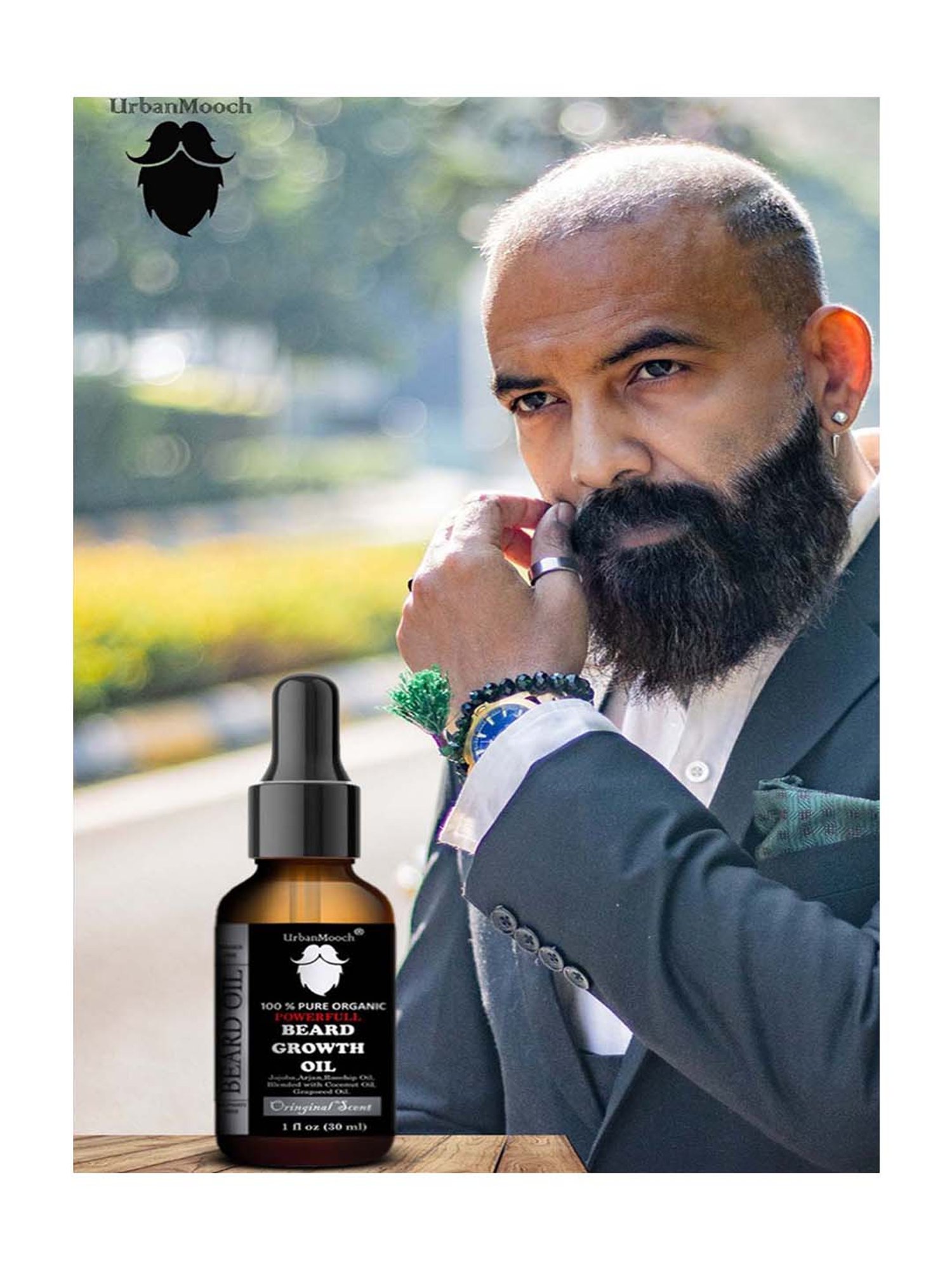 UrbanMooch Powerfull Beard Growth Oil Pack of 2 - 60 ml