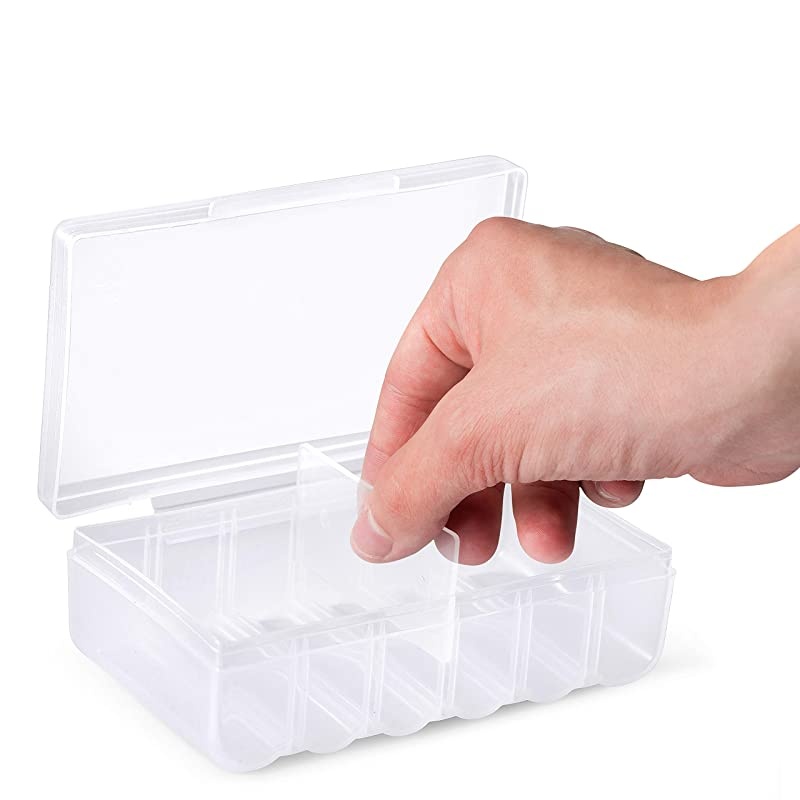 Set of 4 - Two AA and Two AAA Battery Storage Box, Battery Storage Case, Battery Holder Clear