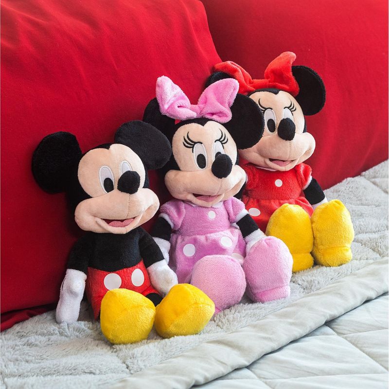 Just Play Disney Minnie Mouse 11 inch Child Plush Toy Stuffed Character Doll in Pink Dress