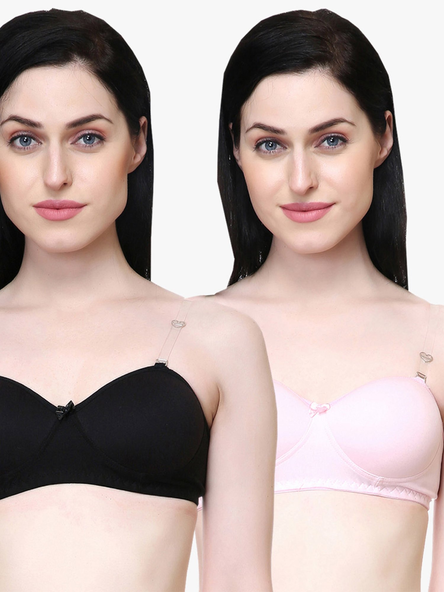 Lady Lyka Multicolor Non Wired Padded T-Shirt Bra (Pack Of 2)