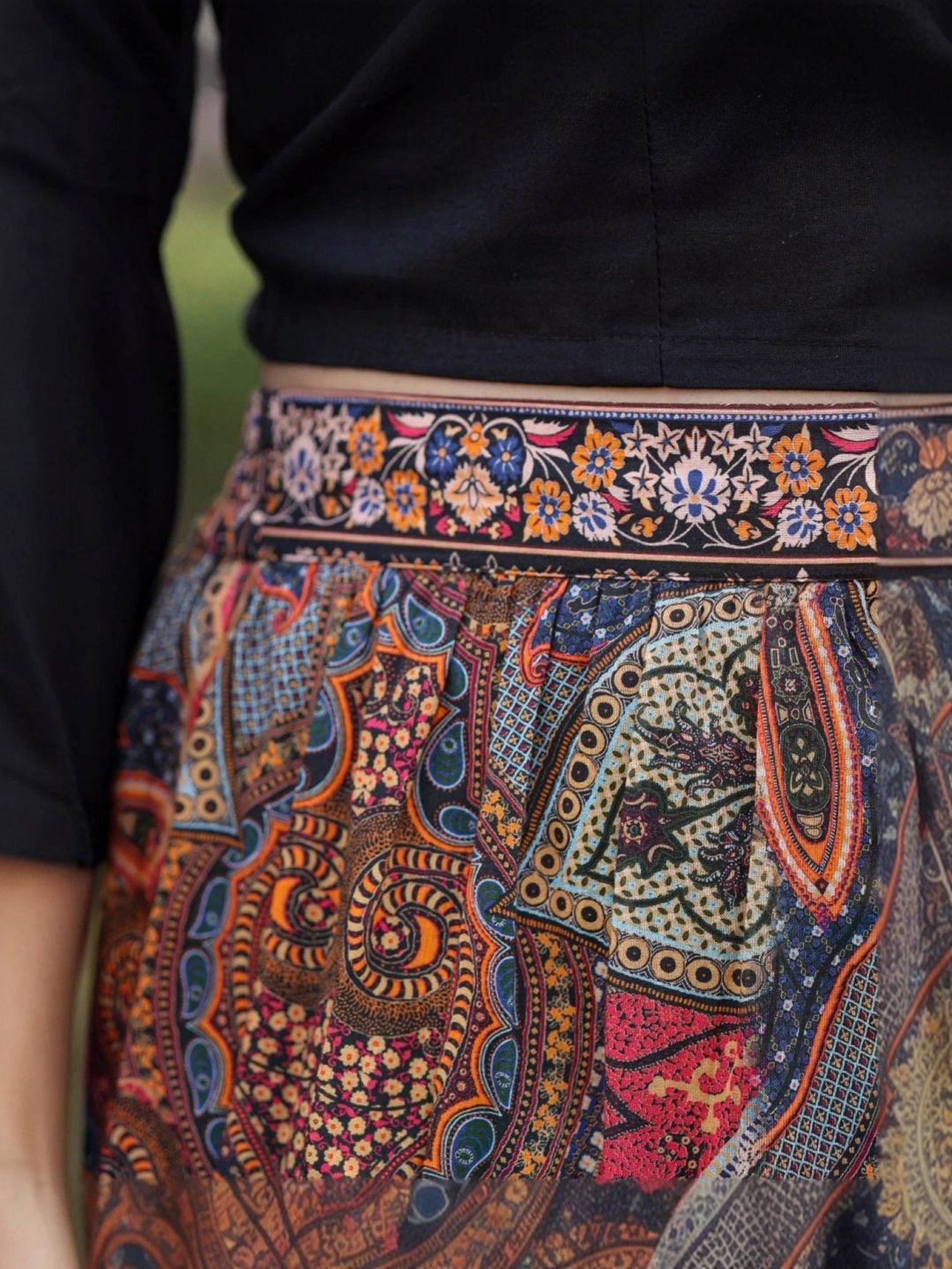 Juniper Multicolored Flare Fit Shirt Skirt Set