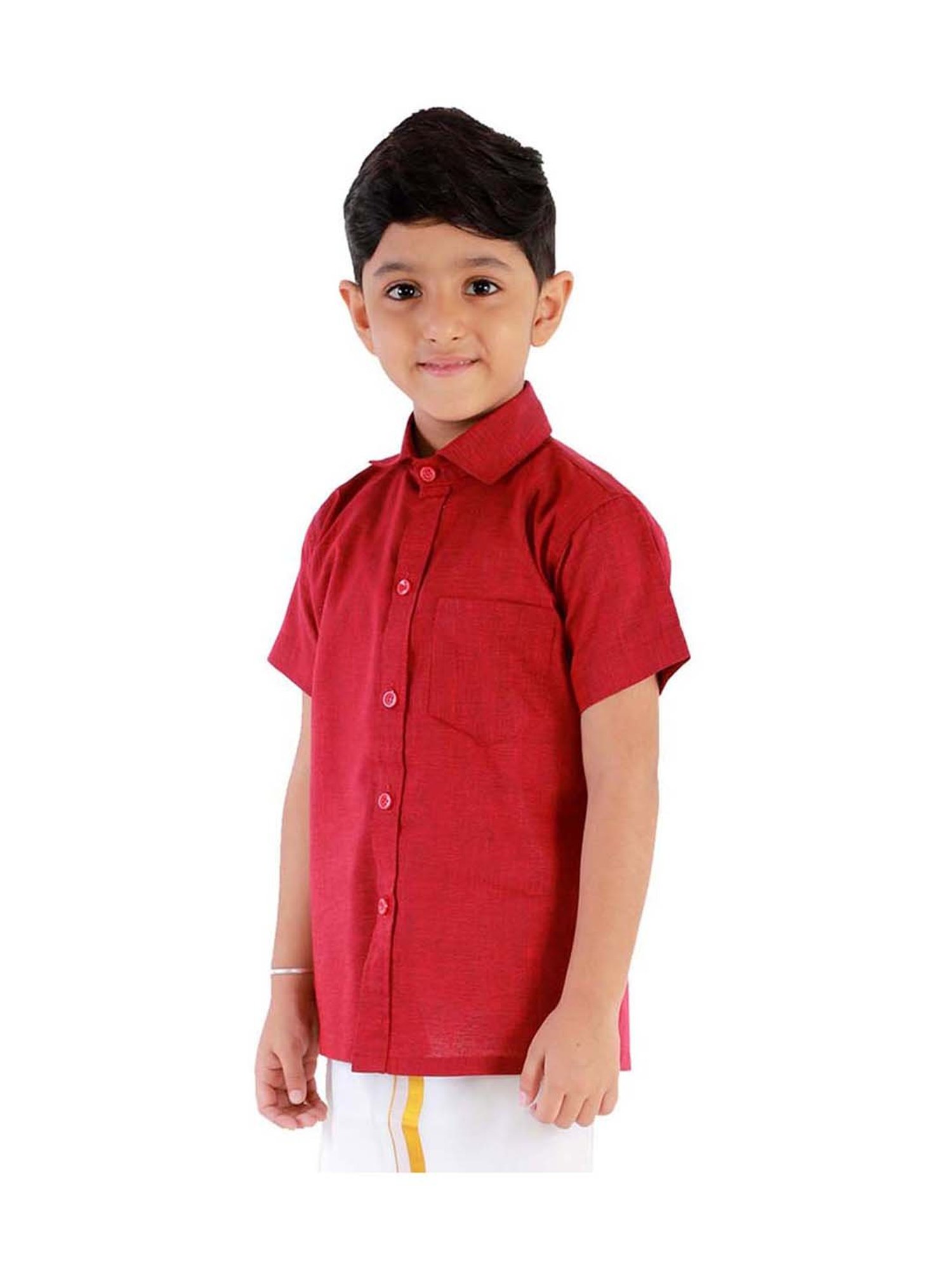 TABARD Kids Red Printed Full Sleeves Kurta