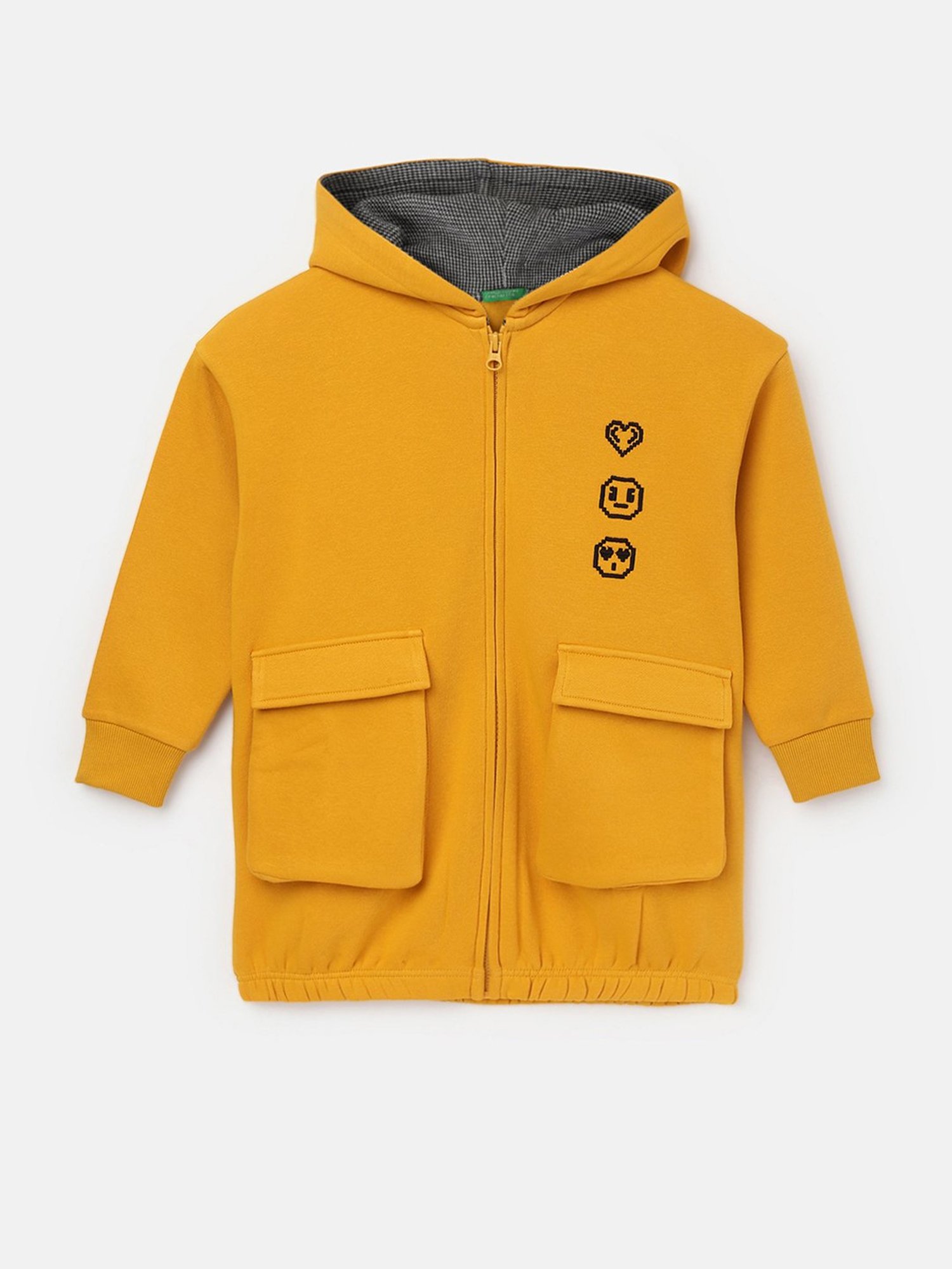 United Colors of Benetton Kids Mustard Solid Full Sleeves Sweatshirt