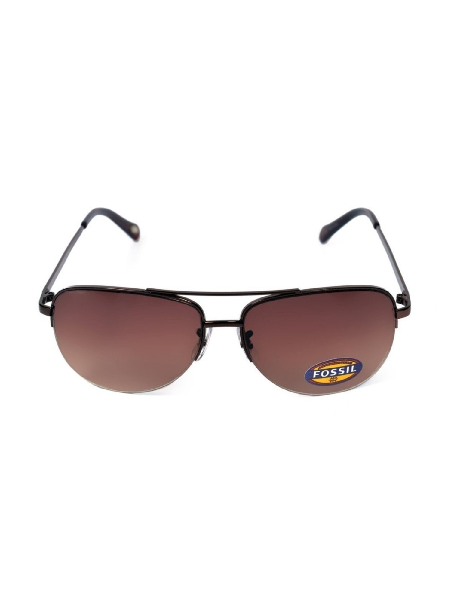 Fossil Brown Aviator UV Protection Sunglasses for Women