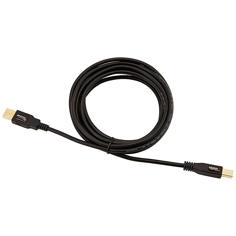 USB 20 Printer Cable AMale to BMale Cord 10 Feet 3 Meters