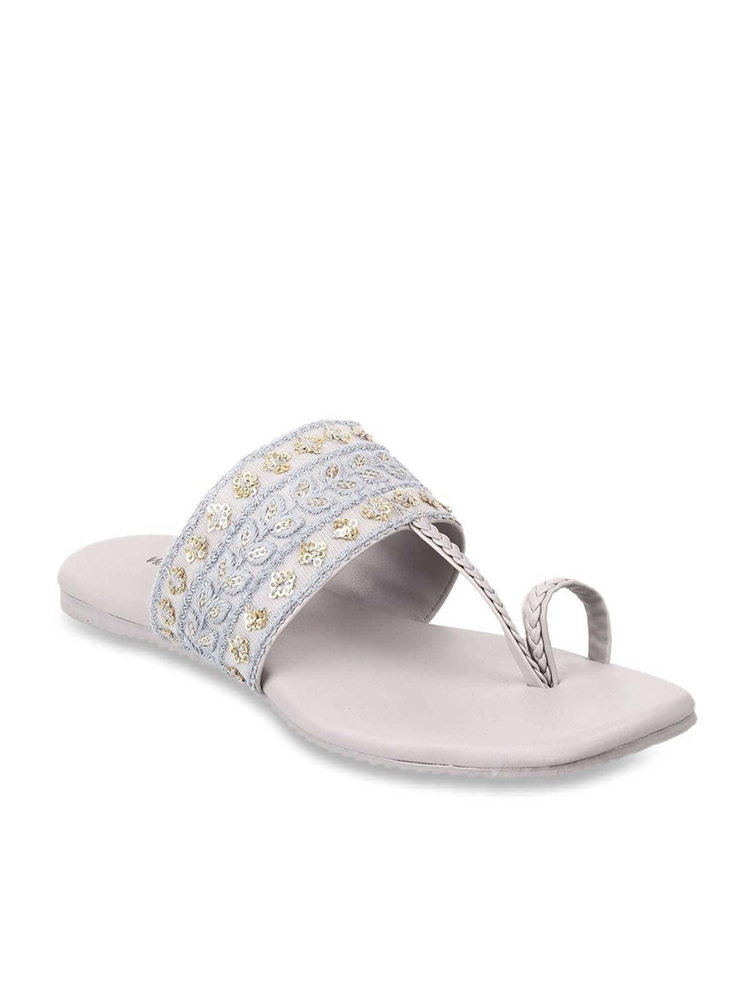 Walkway Women's Grey Toe Ring Sandals