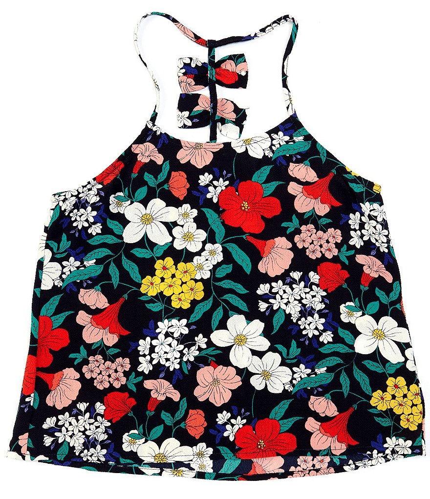 Mini Molly Big Girls 8-14 Floral Bow-Back Tank Top