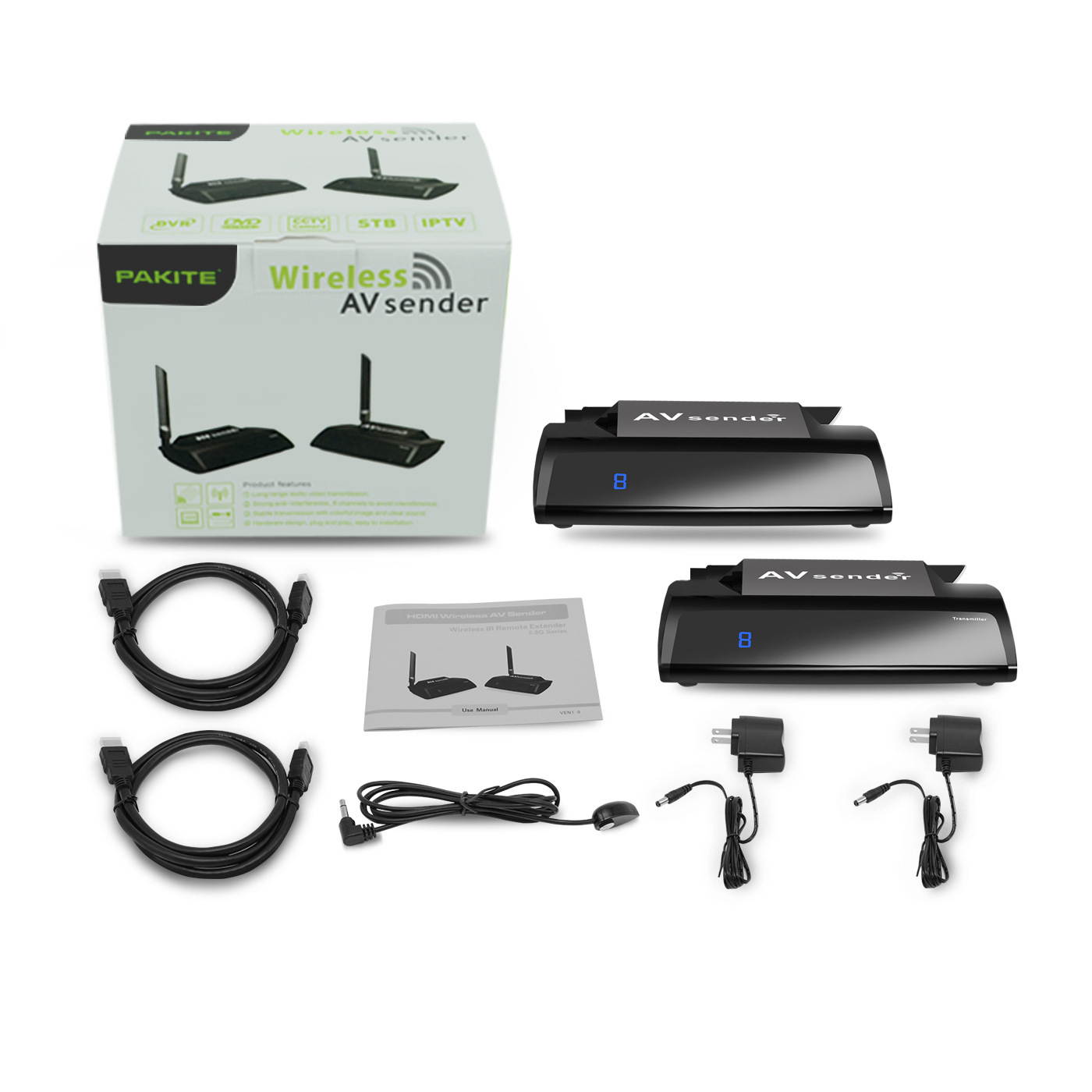 5.8GHz HDMI TV Wireless Audio Video Transmitter and Receiver, IR Remote Control 300M(985ft) AV Sender PAT-580