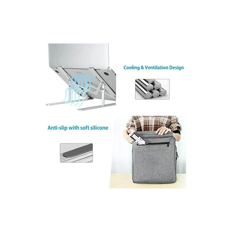Laptop Stand for Desk Portable Laptop Holder Aluminum Alloy Laptop Mount Compatible with 10156 Inch Notebook Foldable Riser with 7 Levels Height Adjustment