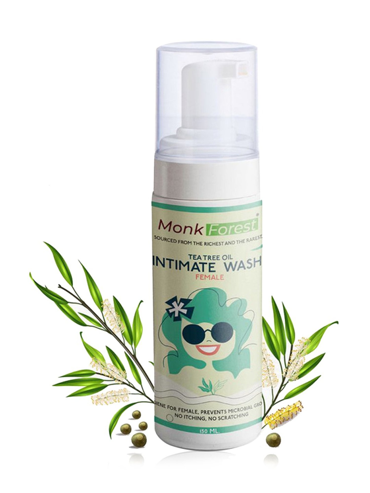 Monk Forest Foaming Intimate Wash for Women with Tea Tree Oil - 150 ml
