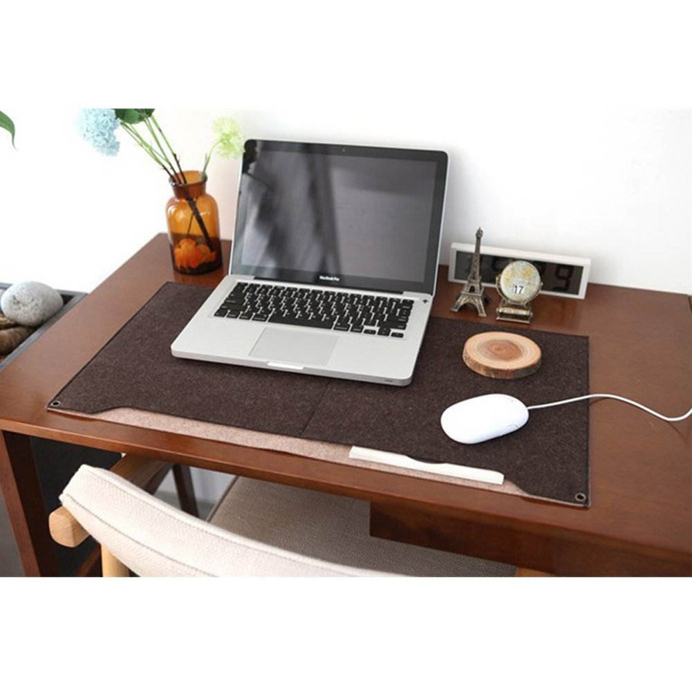 Jansicotek Professional Felt Mouse Pad 2 Layers XL Size 600x300MM Office Desk Mat Fashion Durable Computer Desk Mat Modern Table Felt with Pen Holder for Home Office Use