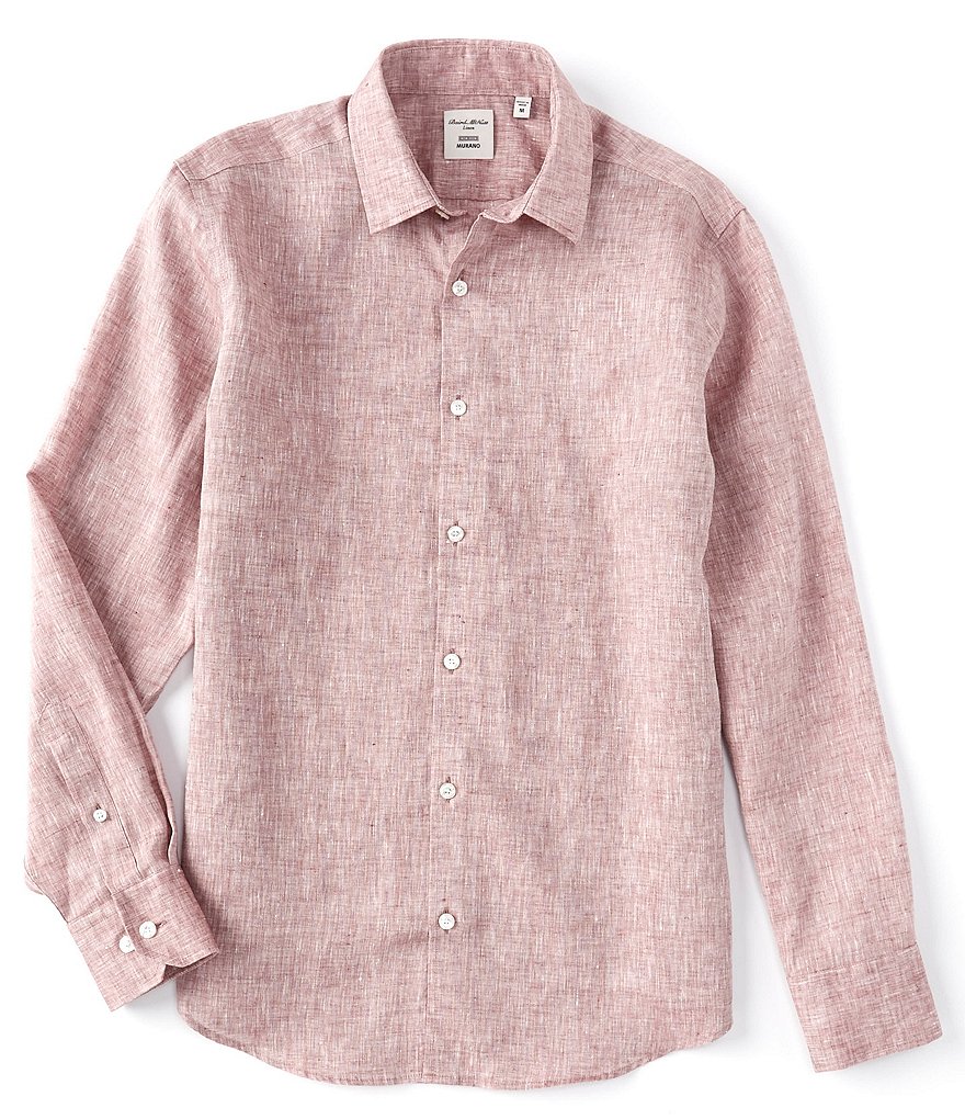 Murano Non-Iron Solid Baird McNutt Linen Long-Sleeve Woven Shirt