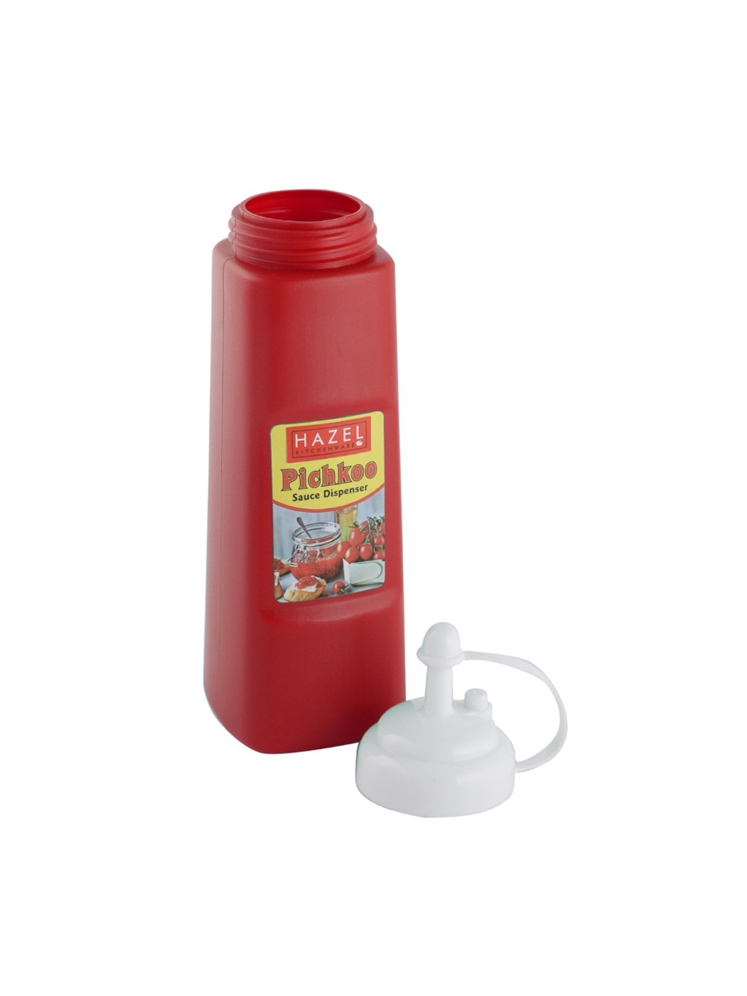 HAZEL Red Polypropylene Squeeze Bottle - Set of 4 (0.54L)