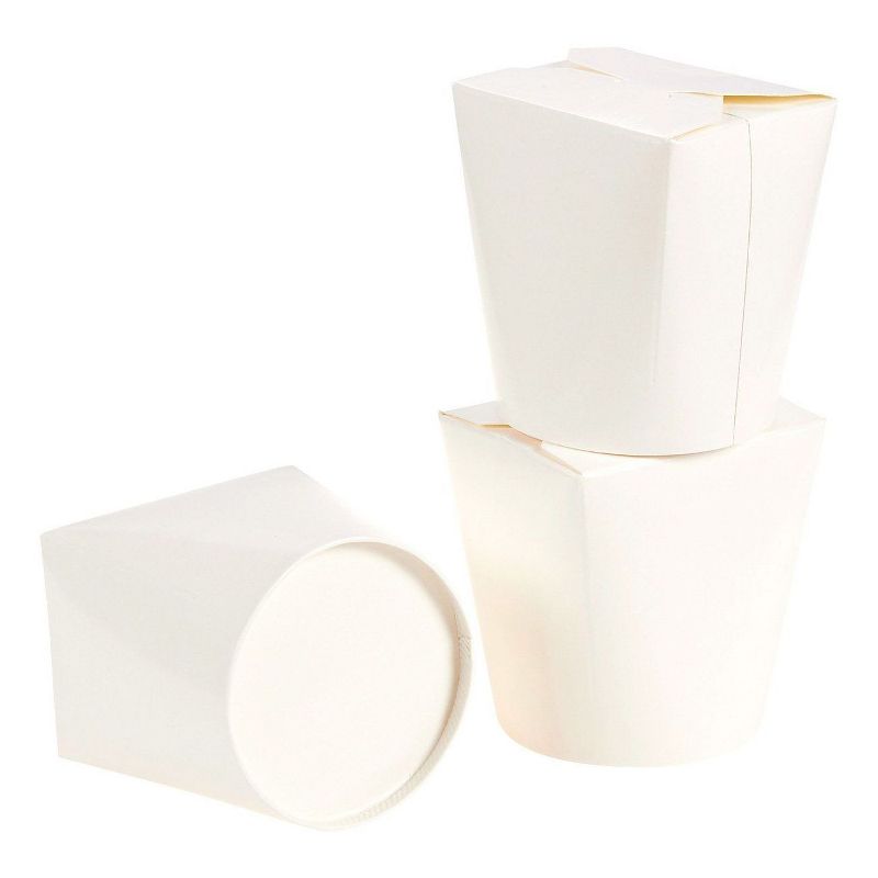 Blue Panda 60 Pack Chinese Style Take Out Food Containers, 16oz Microwavable & Stackable Pint Size to Go Food Boxes, White
